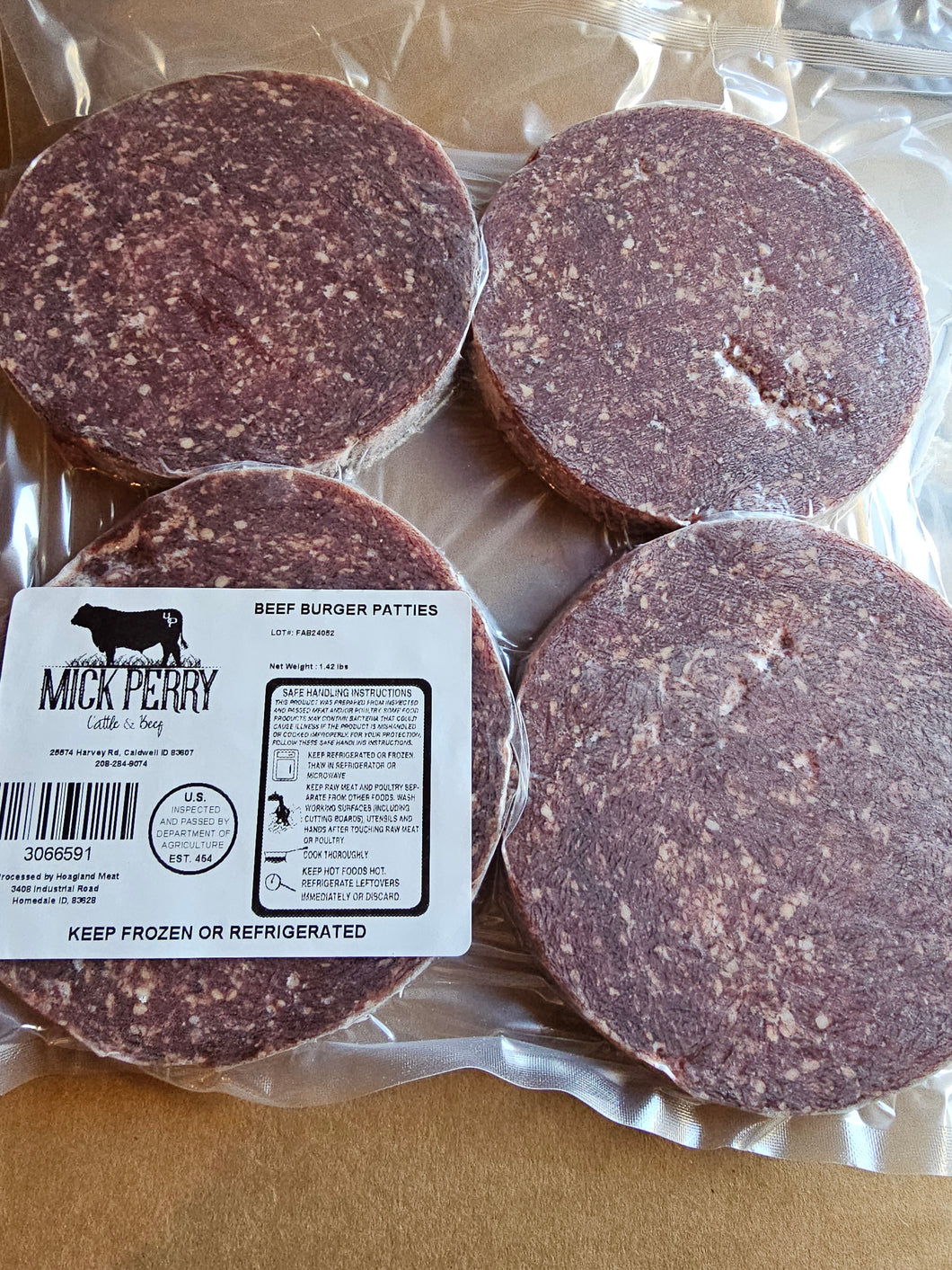 Hamburger Patties- 1/3lbs - 4/pk